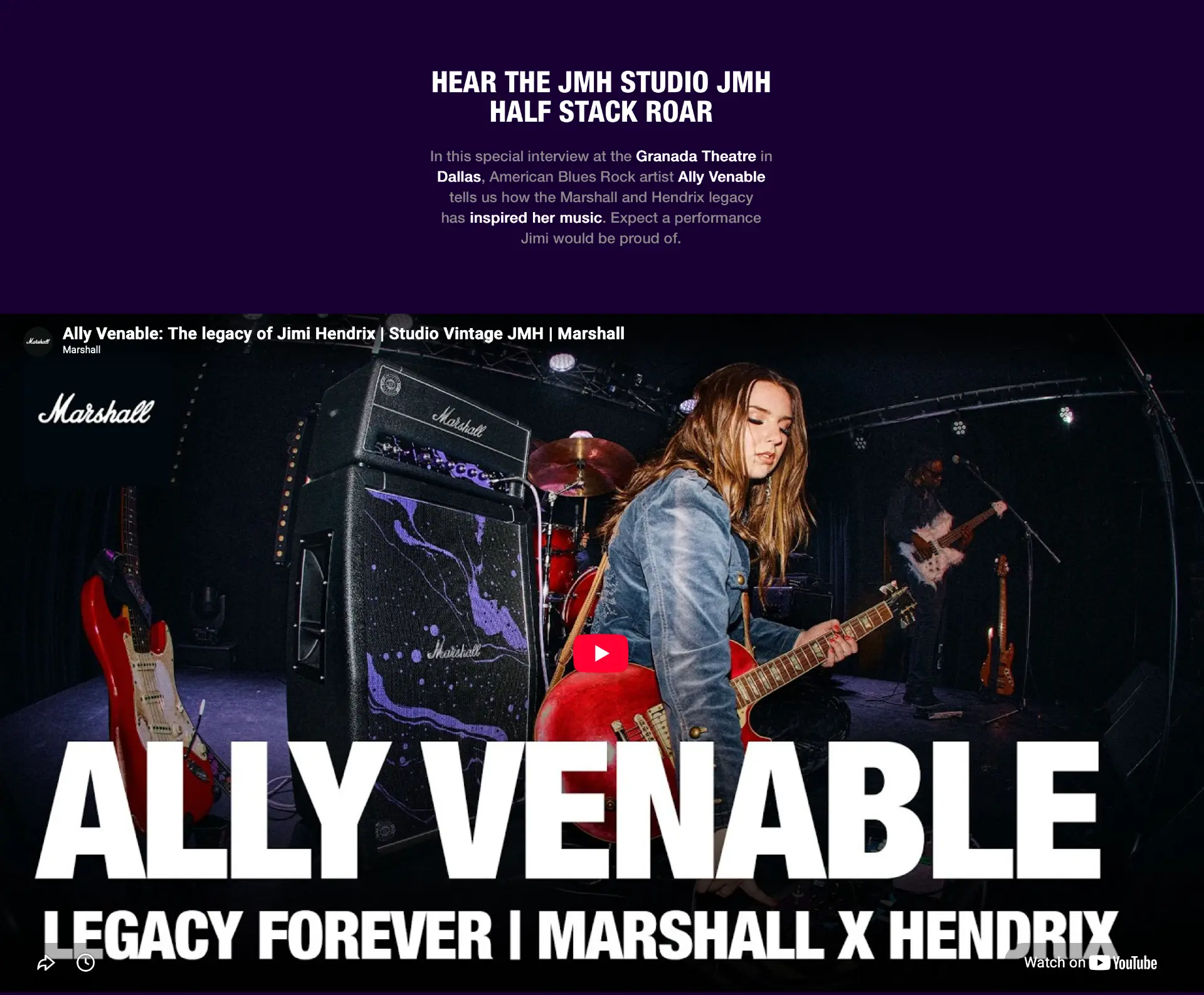 Marshall x Hendrix product page — section 5